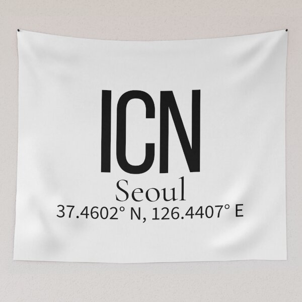 Item preview, ICN Seoul South Korea Airport Code Minimalist Travel Sticker - Coordinates Art designed and sold by Sparkledust Creations.