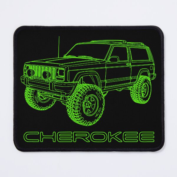 Item preview, Cherokee XJ 2 Door Lifted Overland Line Art Green designed and sold by Off-Road-Zone.