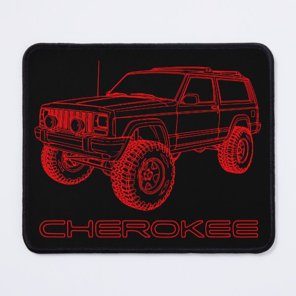 Item preview, Cherokee XJ 2 Door Lifted Overland Line Art Red designed and sold by Off-Road-Zone.