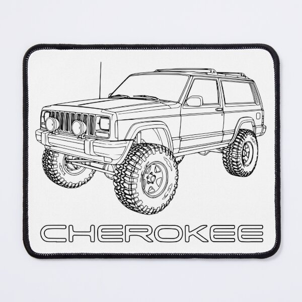 Item preview, Cherokee XJ 2 Door Lifted Overland Line Art Black designed and sold by Off-Road-Zone.