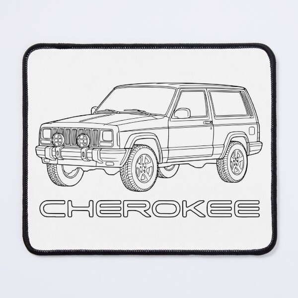 Item preview, Cherokee XJ 2 Door Stock Overland Line Art Black designed and sold by Off-Road-Zone.