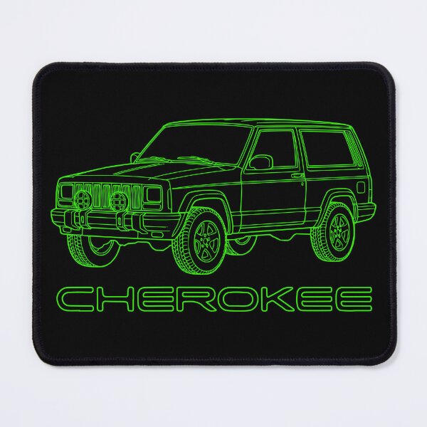 Item preview, Cherokee XJ 2 Door Stock Overland Line Art Green designed and sold by Off-Road-Zone.