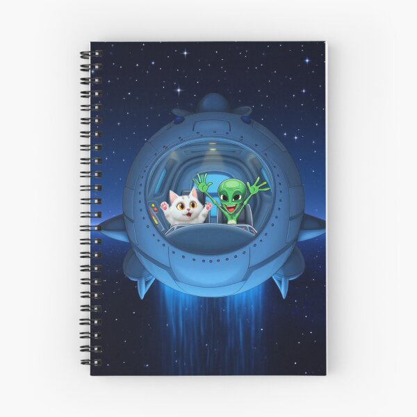 Artikelvorschau, Weiße Katze mit Alien im Raumschiff entworfen und verkauft von No socks.