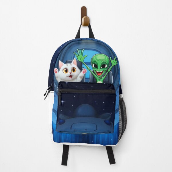 Item preview, White cat with alien in spaceship designed and sold by No socks.