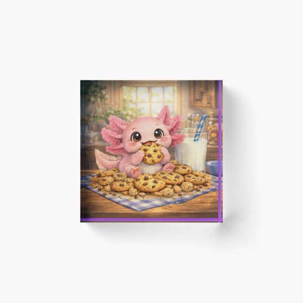 Item preview, Cute Axolotl With Cookies and Milk Sticker designed and sold by jgvisualarts.