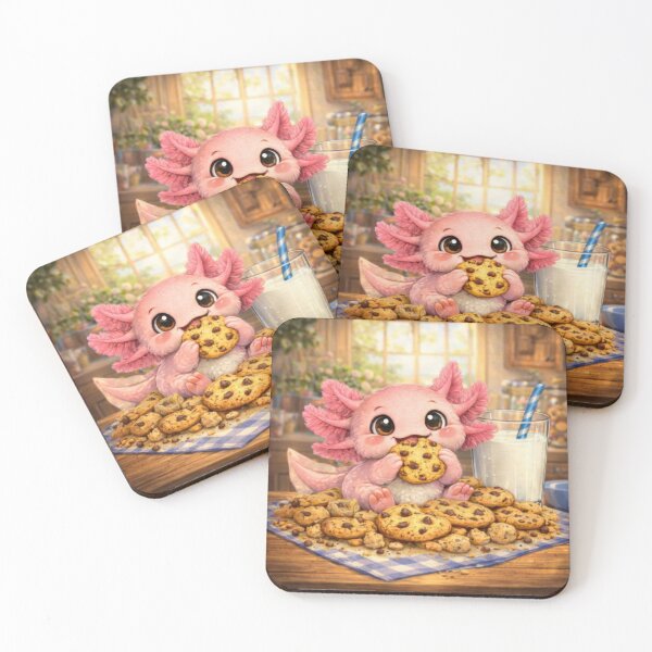 Item preview, Cute Axolotl With Cookies and Milk Sticker designed and sold by jgvisualarts.