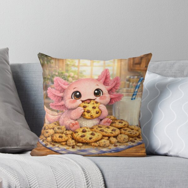 Item preview, Cute Axolotl With Cookies and Milk Sticker designed and sold by jgvisualarts.