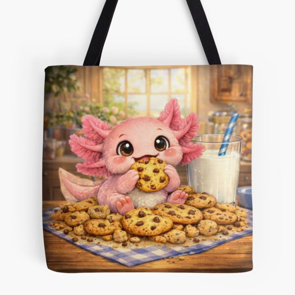 Item preview, Cute Axolotl With Cookies and Milk Sticker designed and sold by jgvisualarts.