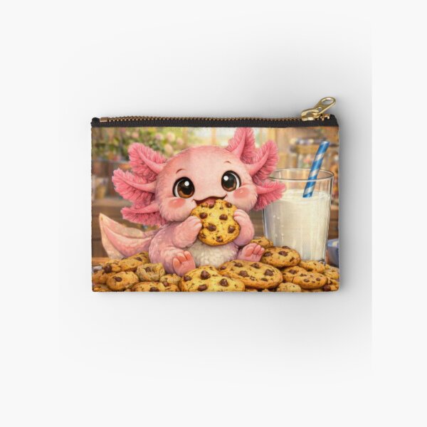 Item preview, Cute Axolotl With Cookies and Milk Sticker designed and sold by jgvisualarts.