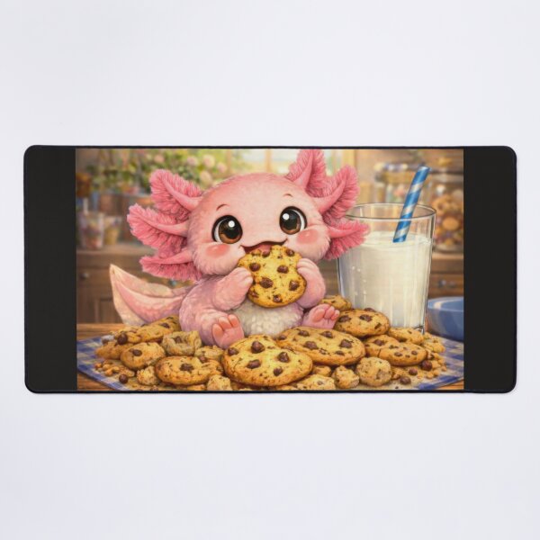 Item preview, Cute Axolotl With Cookies and Milk Sticker designed and sold by jgvisualarts.