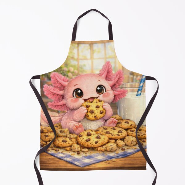 Item preview, Cute Axolotl With Cookies and Milk Sticker designed and sold by jgvisualarts.
