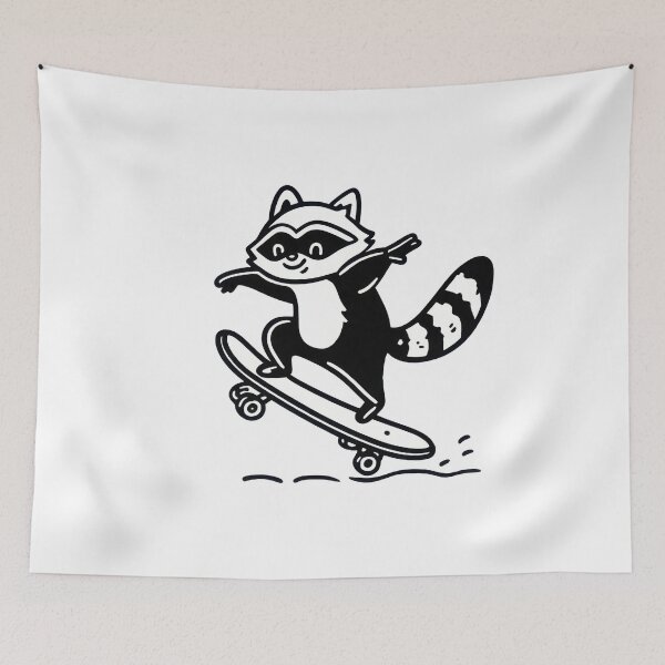 Item preview, Raccoon rides skateboard in a park designed and sold by anytka.