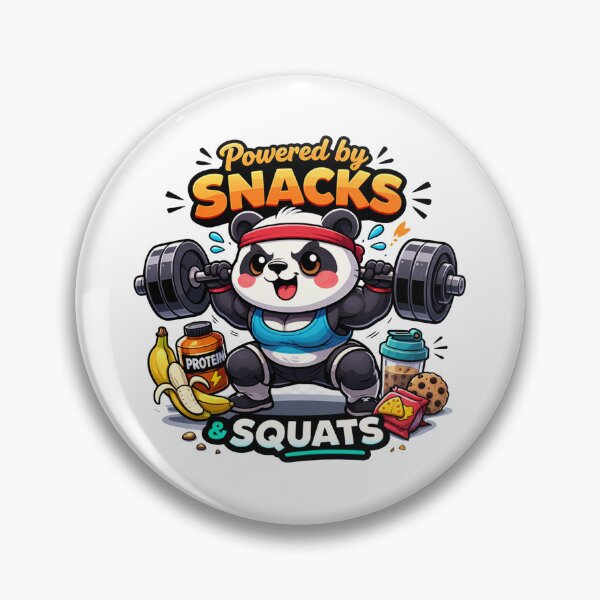 Item preview, Kawaii Panda Powered by Snacks & Squats – Funny Gym Mascot designed and sold by les3cerises.