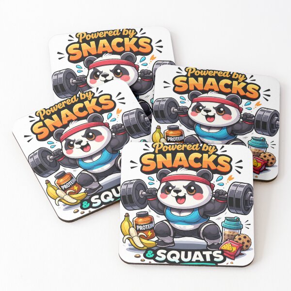 Item preview, Kawaii Panda Powered by Snacks & Squats – Funny Gym Mascot designed and sold by les3cerises.
