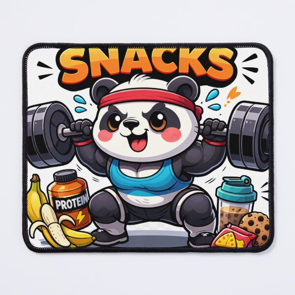 Item preview, Kawaii Panda Powered by Snacks & Squats – Funny Gym Mascot designed and sold by les3cerises.