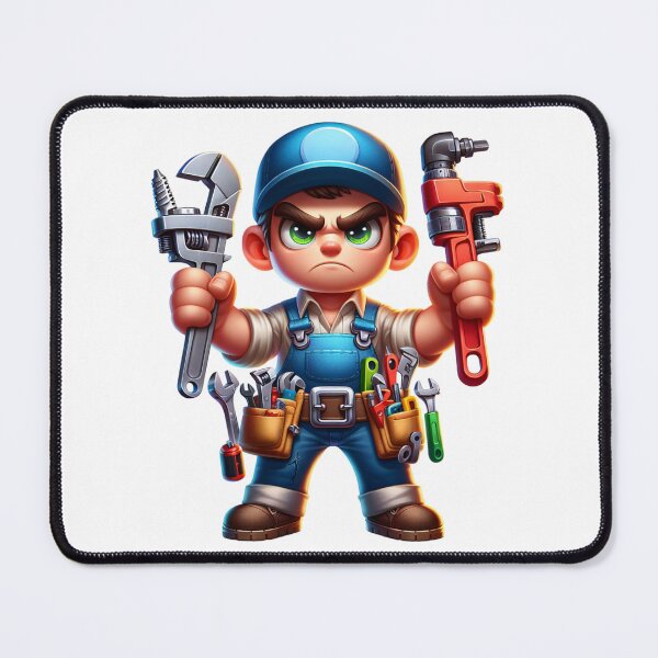 Item preview, Angry Plumber with Tools designed and sold by PassionforLove.