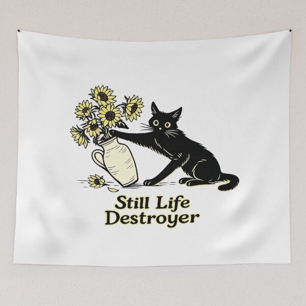 Item preview, Still Life Destroyer – Minimalist Cat Illustration designed and sold by Williams Anderson.