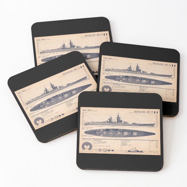Item preview, French Battleship Richelieu BB-15 WW2 Recognition Diagram designed and sold by MilitaryMart.