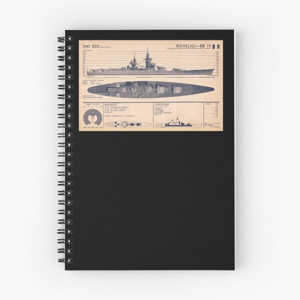Item preview, French Battleship Richelieu BB-15 WW2 Recognition Diagram designed and sold by MilitaryMart.