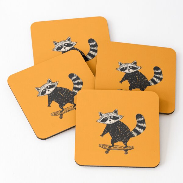 Item preview, Skateboarding raccoon designed and sold by anytka.