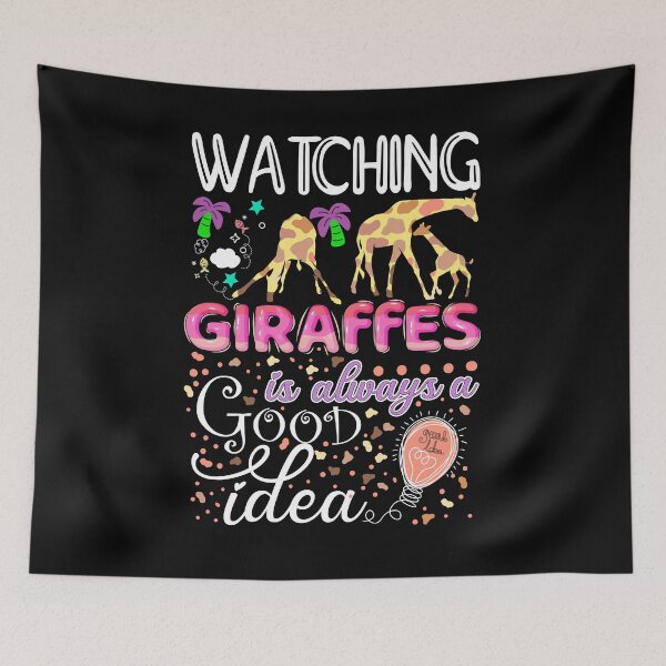 Item preview, Watching Giraffes is always a good idea colorful giraffe painting designed and sold by Pikkalo.
