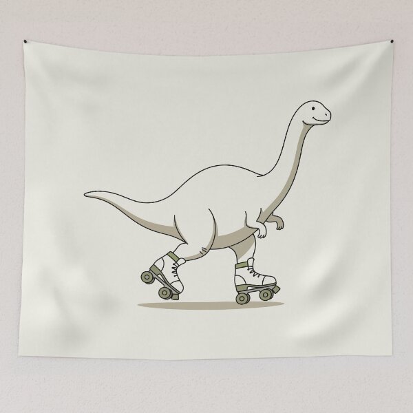 Item preview, Retro Roller Skating Dinosaur designed and sold by Amir Faysal.