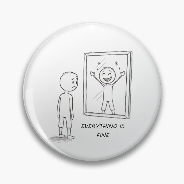 Item preview, Everything Is Fine – Minimalist Existential Illustration designed and sold by basakarmagan.
