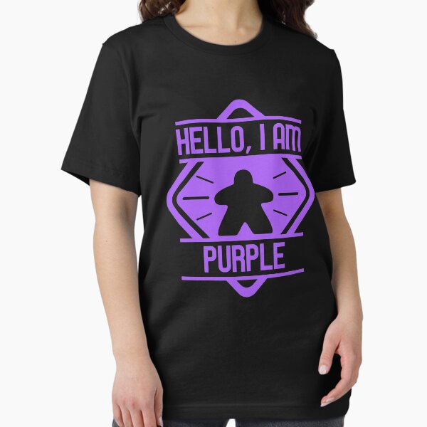 Vista previa del artículo con la obra «Hola soy Purple Meeple Board Games Addict», diseñado y vendido por pixeptional.