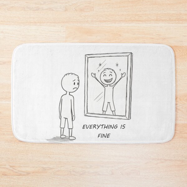 Item preview, Everything Is Fine – Minimalist Existential Illustration designed and sold by basakarmagan.
