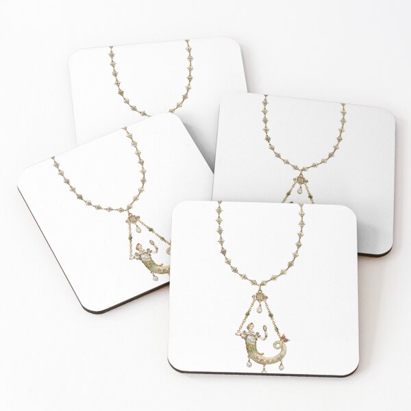 Item preview, Antique Gold Mermaid Pendant With Pearl and Jewels designed and sold by AnimaliaStar.
