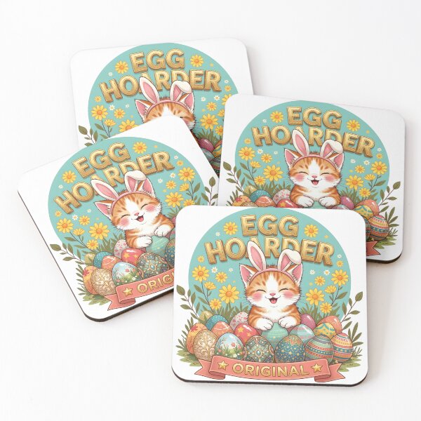 Item preview, Egg Hoarder – Funny Easter Chubby Kitten Design designed and sold by relso.