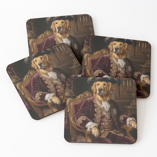Item preview, Majestic Golden Retriever Royal Portrait Oil Painting designed and sold by Tamer ⭐⭐⭐⭐⭐.