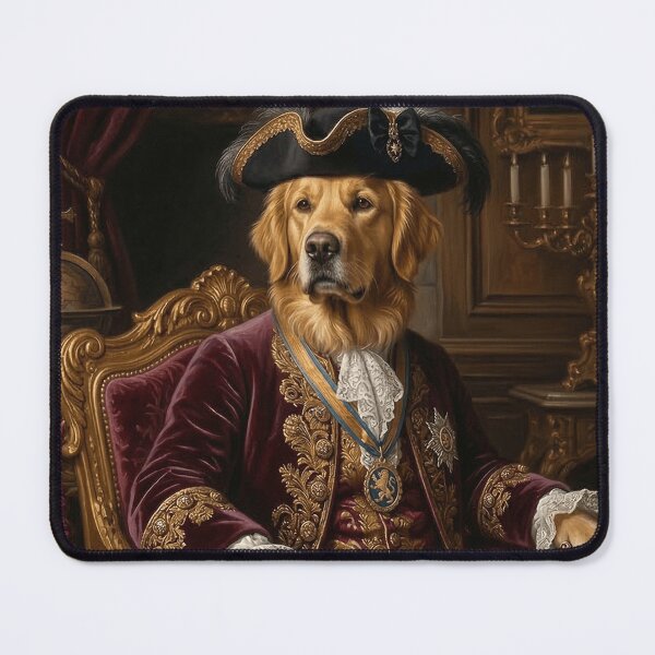 Item preview, Majestic Golden Retriever Royal Portrait Oil Painting designed and sold by Tamer ⭐⭐⭐⭐⭐.