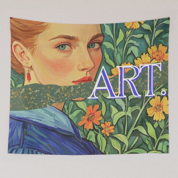 Item preview, Contemporary portrait collage with sunflowers designed and sold by AOCollections.