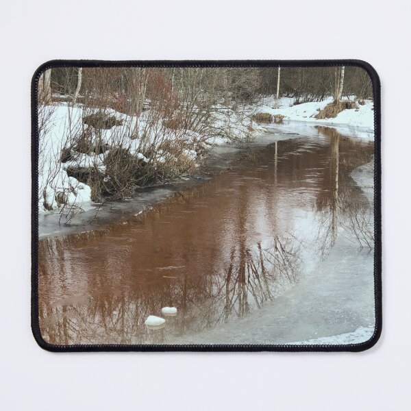 Item preview, winding forest river emerged from under the ice designed and sold by mrivserg.