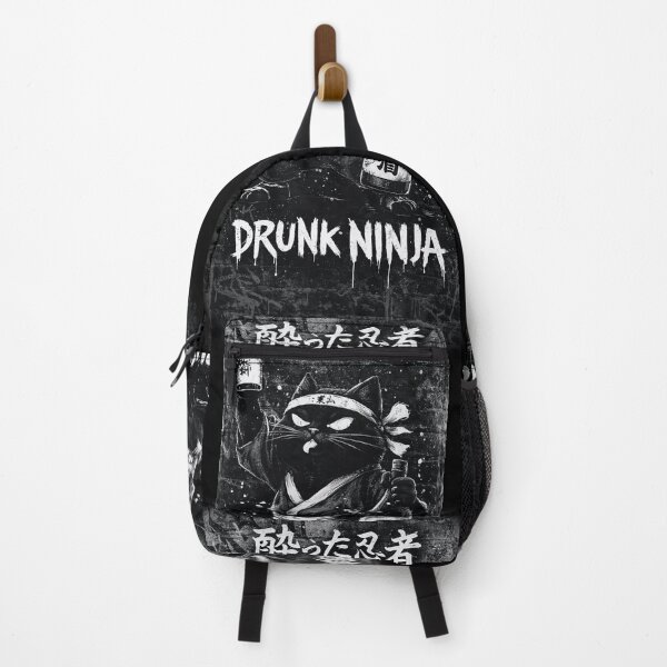 Item preview, Drunk Ninja Cat With Sake Bottle – Funny Ninja Cat Design designed and sold by BlackCat Vibe.