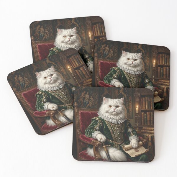 Item preview, White Persian Cat Renaissance Noble Portrait designed and sold by Tamer ⭐⭐⭐⭐⭐.
