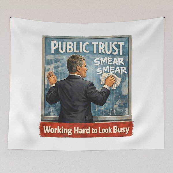 Item preview, Political Satire Poster Public Trust Smear Campaign Humour. designed and sold by The-T-In-Retro.