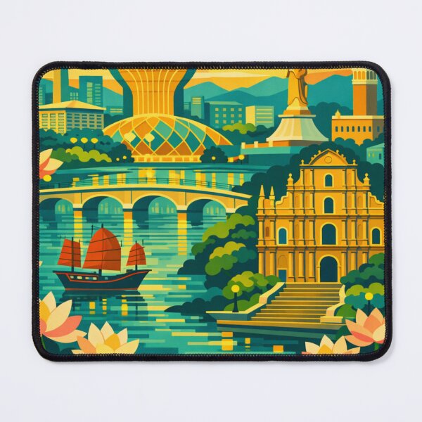 Item preview, Macau - Postcard Illustration designed and sold by MatthewHeights.