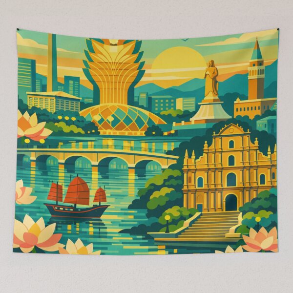 Item preview, Macau - Postcard Illustration  designed and sold by MatthewHeights.