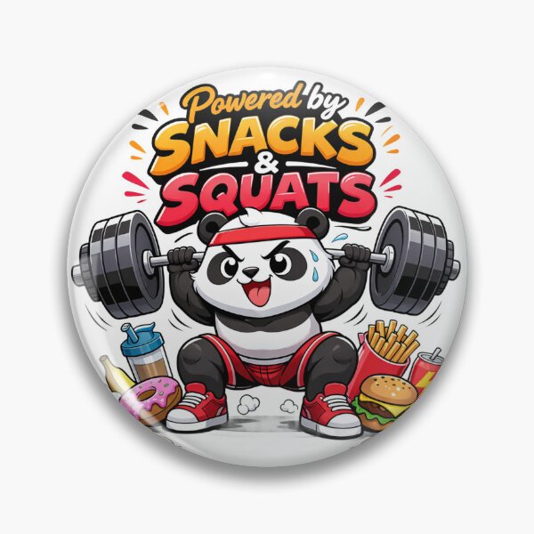 Item preview, anda Kawaii Powered by Snacks & Squats – Panda Fitness Funny designed and sold by les3cerises.
