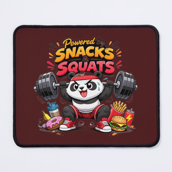 Item preview, anda Kawaii Powered by Snacks & Squats – Panda Fitness Funny designed and sold by les3cerises.