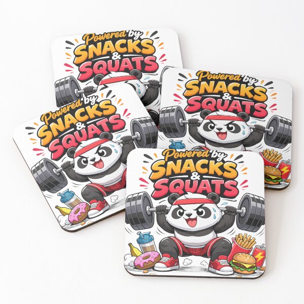 Item preview, anda Kawaii Powered by Snacks & Squats – Panda Fitness Funny designed and sold by les3cerises.