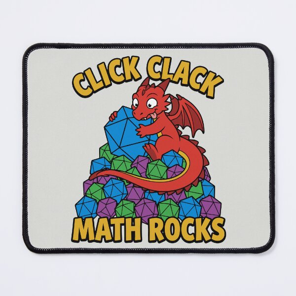 Item preview, Click Clack Math Rocks - Funny RPG Dragon designed and sold by DigitalGlade.