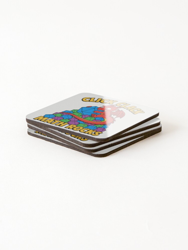 Thumbnail 4 of 5, Coasters (Set of 4), Click Clack Math Rocks - Funny RPG Dragon designed and sold by DigitalGlade.