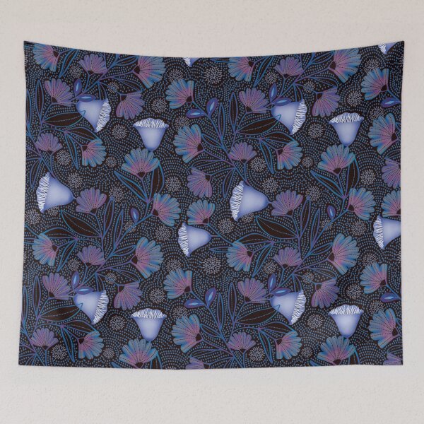 Item preview, Pointillism Twilight Blooms designed and sold by phatlizzardart.