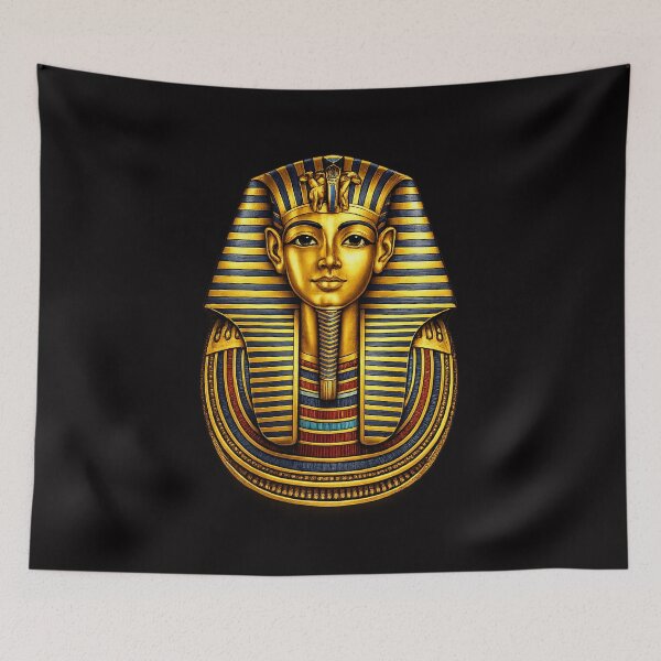 Item preview, Royal Tutankhamun Mask – Ancient Egyptian Golden Pharaoh Art designed and sold by GulfSignature.