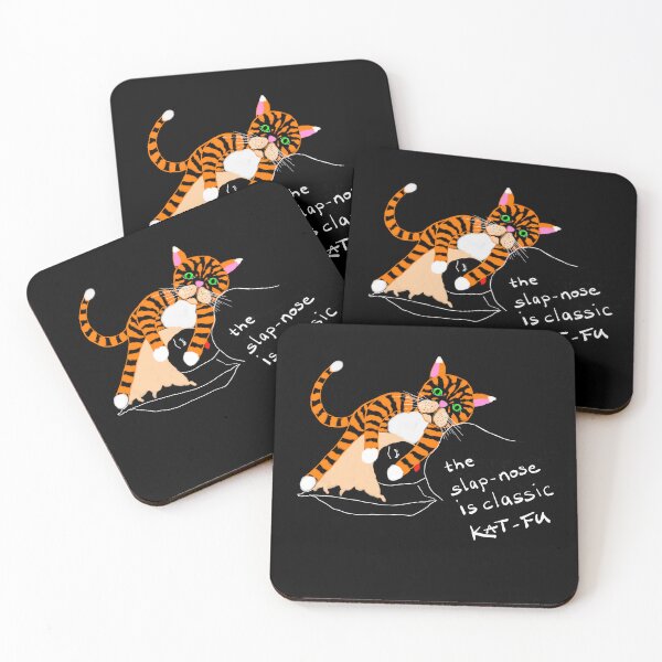 POLITOCAT does Kat-Fu by Sarnia de la Mare Coasters (Set of 4)