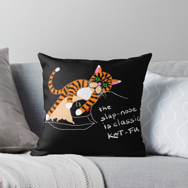 POLITOCAT does Kat-Fu by Sarnia de la Mare Throw Pillow