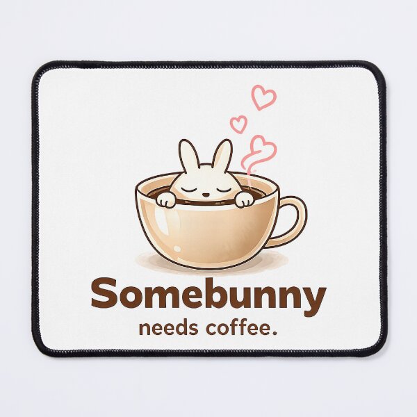Item preview, Cute bunny in coffee – Somebunny needs coffee designed and sold by Dennis' Creative Corner.